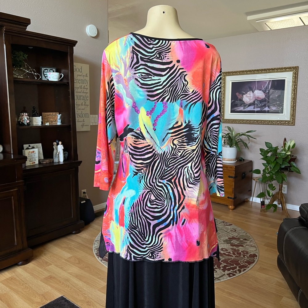 Nygard multicolored 3/4 sleeves blouse-size L - Picture 2 of 9